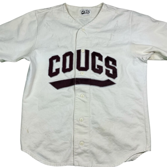 Vintage 70s/80s Washington State Cougars button front fan jersey L/XL USA made